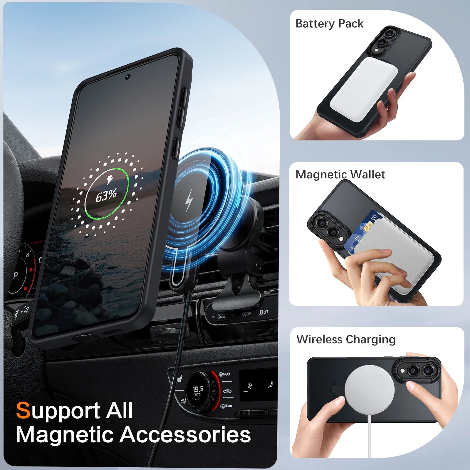 Matte Hybrid Magnetic MagSafe Case for Samsung Galaxy S25 Edge
