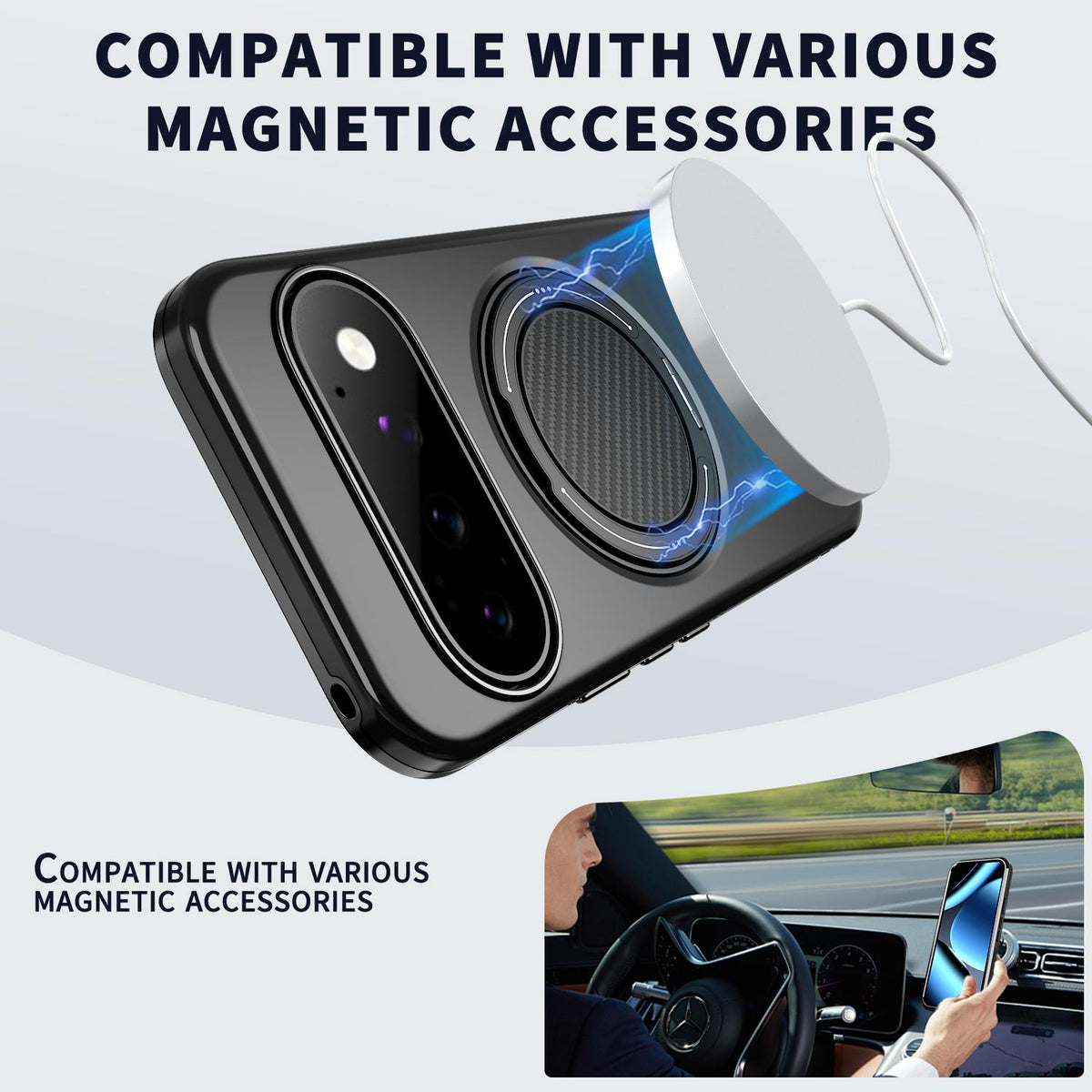 Magnetic MagSafe Ring Case with Rotating Kickstand for Google Pixel 11 Pro XL / Pixel 10 Pro XL