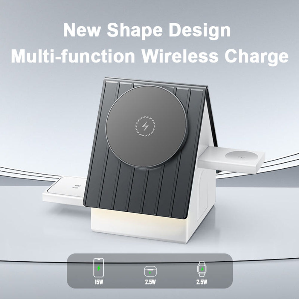 3 in 1 Magnetic MagSafe Wireless Charger Stand Dock Station