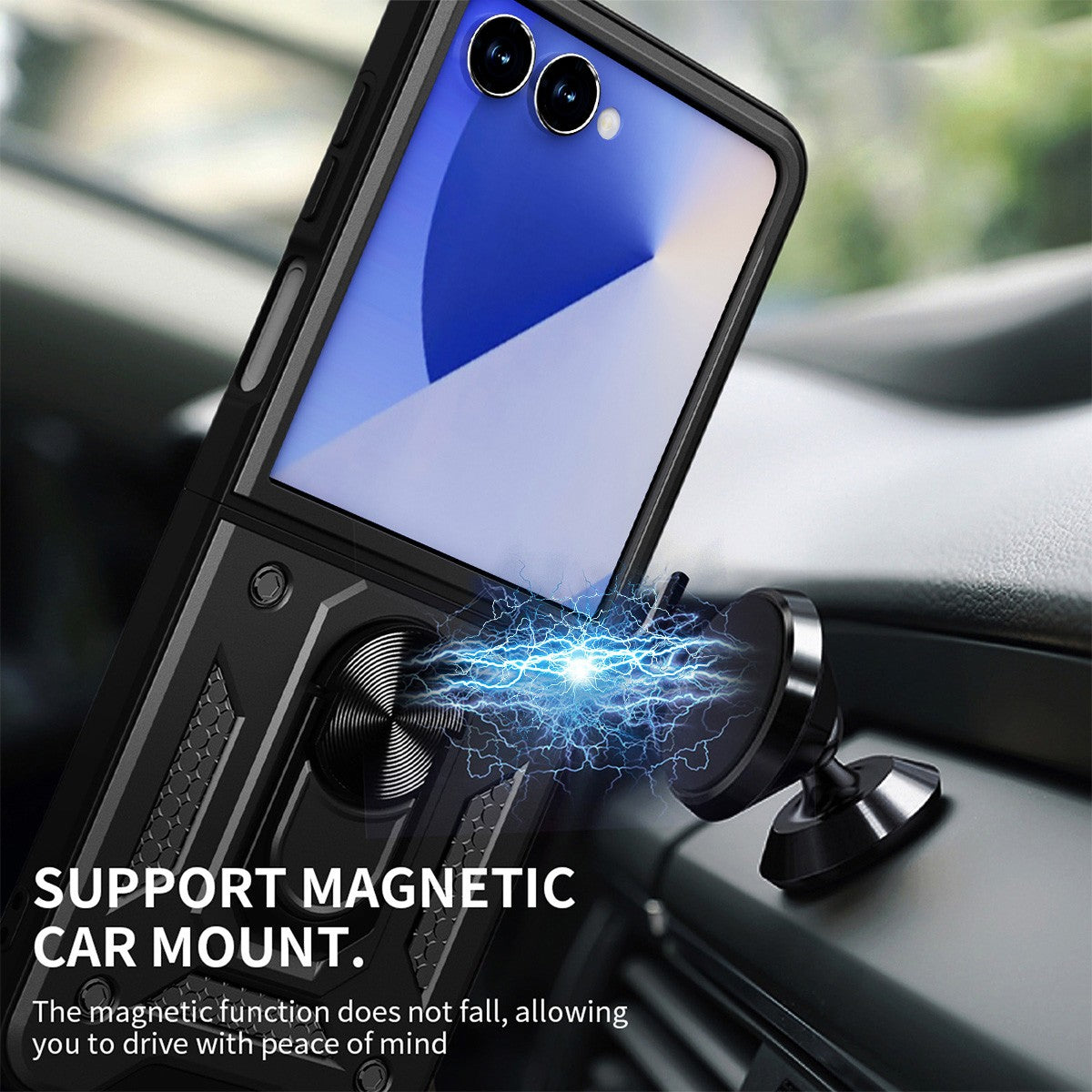 Coque hybride à anneau pour Samsung Galaxy Z Flip 7