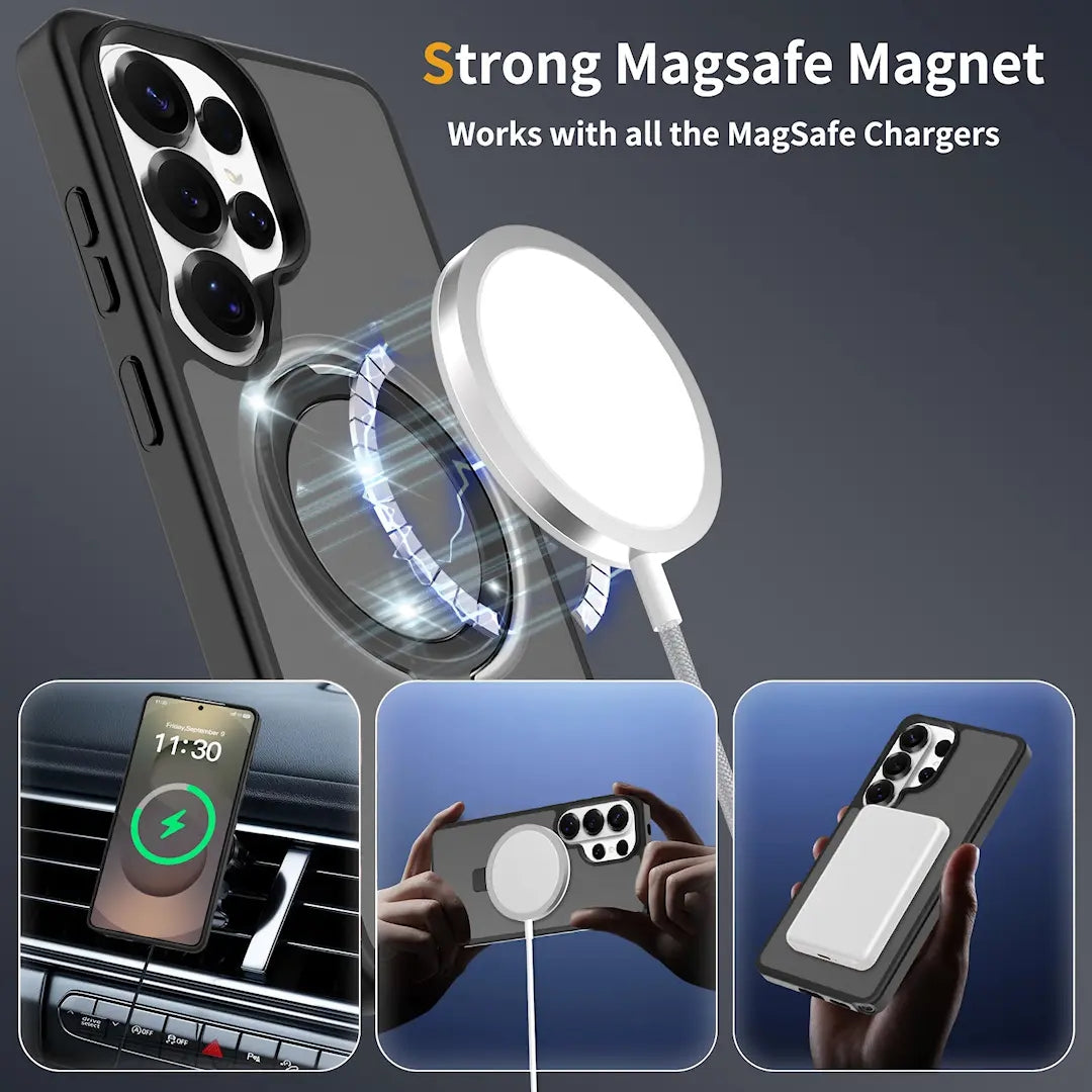 Magnetic MagSafe Case with Ring Kickstand for Samsung Galaxy S26 Ultra