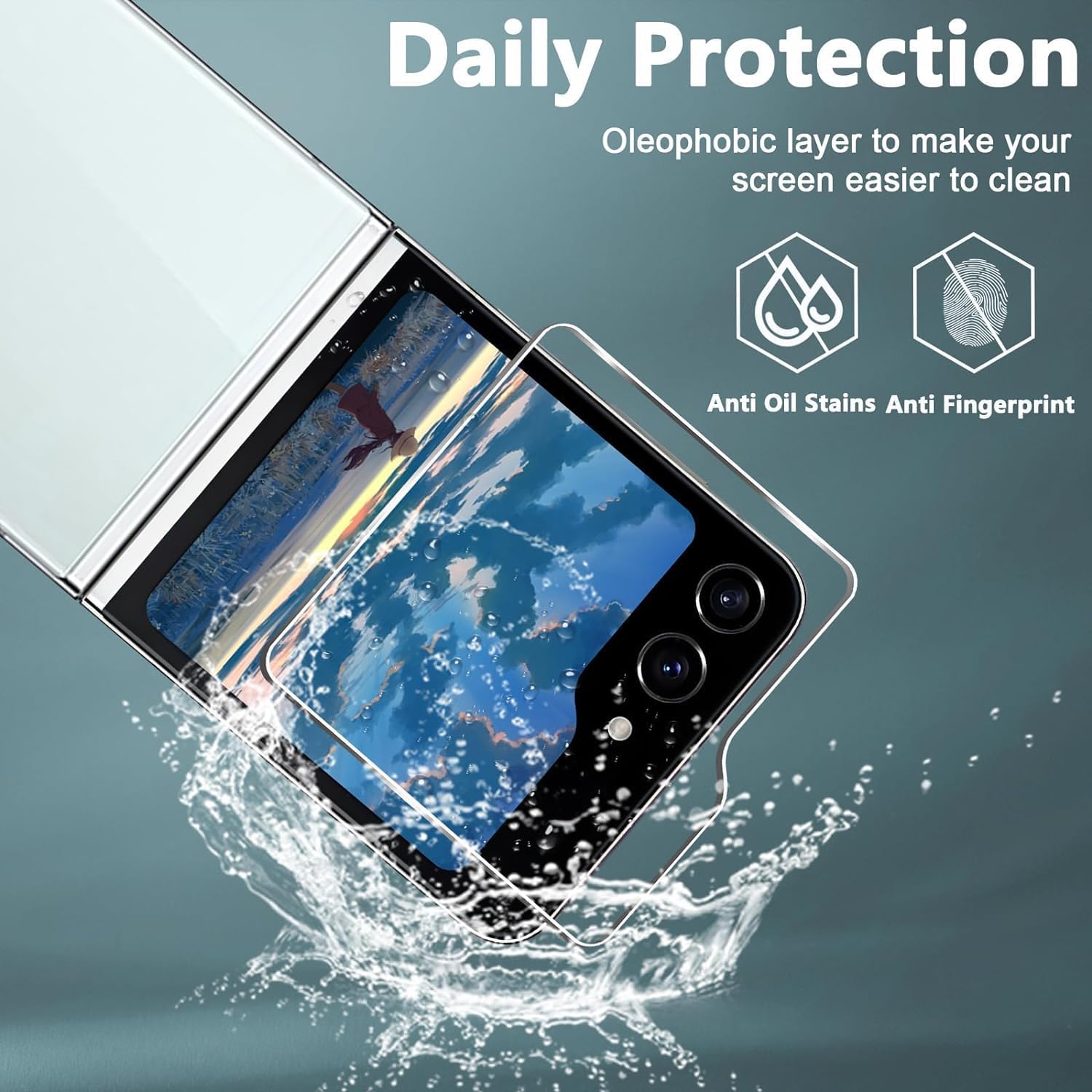 Lot de 2 protections d'écran en verre trempé pour Samsung Galaxy Z Flip 7