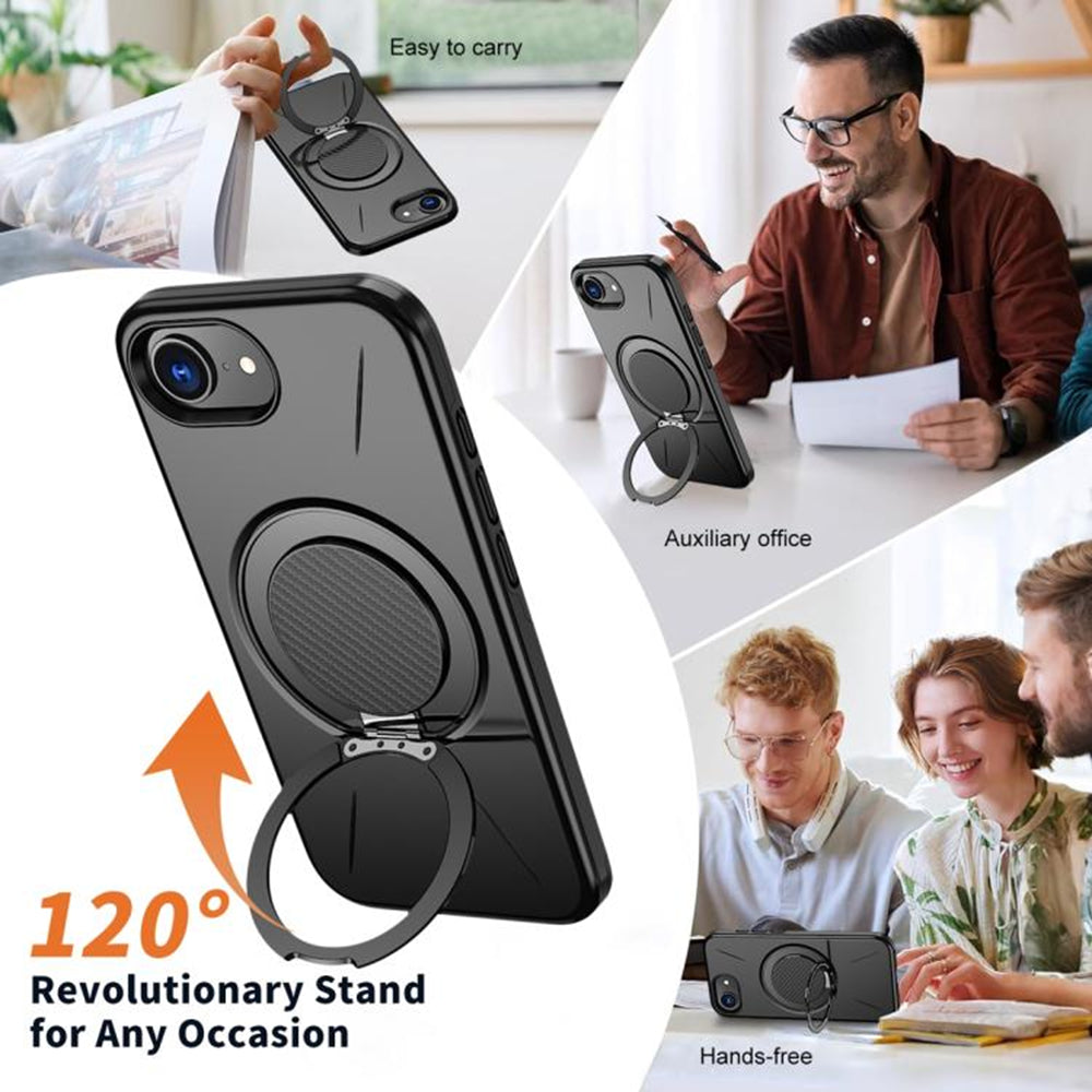 Magnetic MagSafe Ring Case with Rotating Kickstand for iPhone 17e / 16e