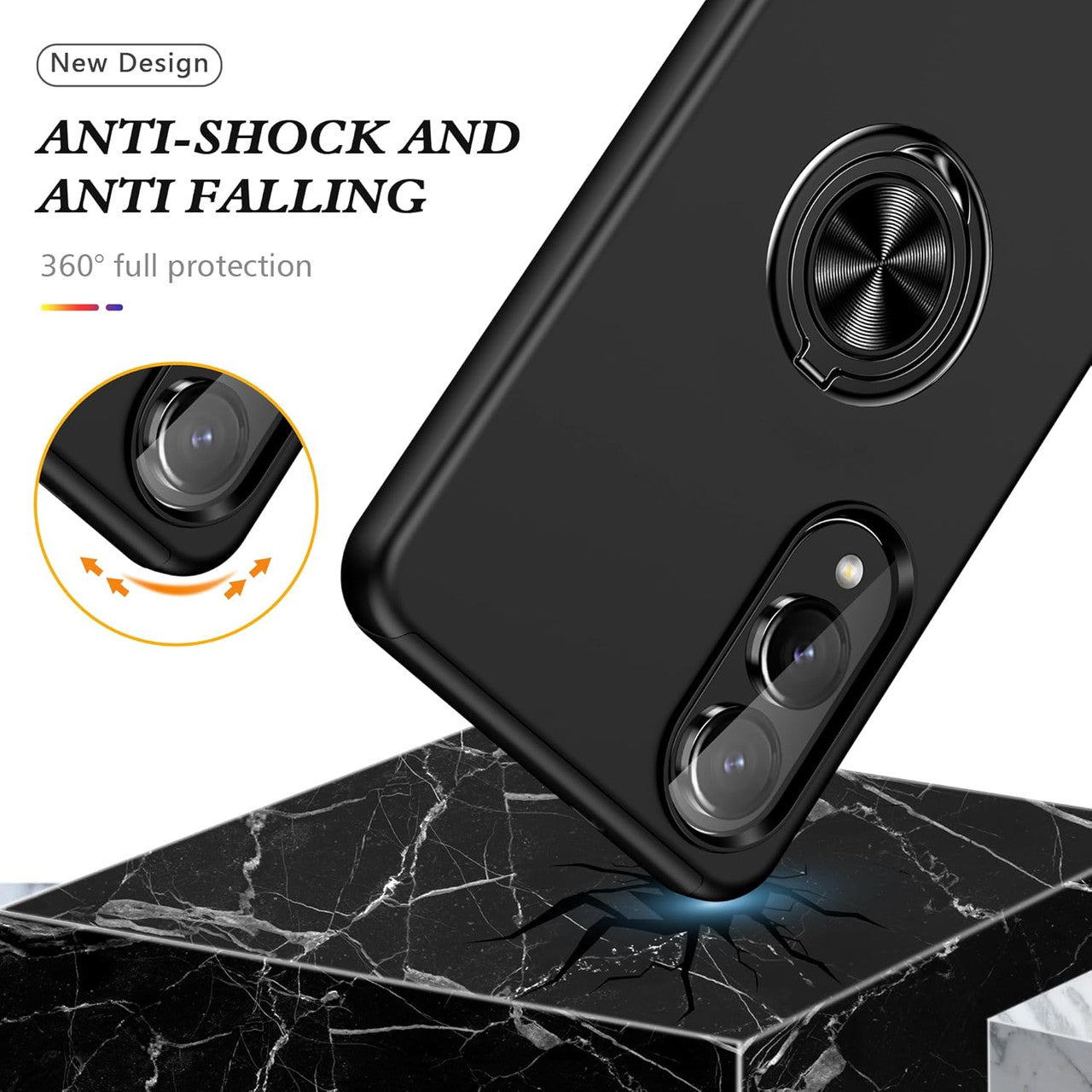Hybrid Magnetic Invisible Ring Case for Samsung Galaxy S25 Edge
