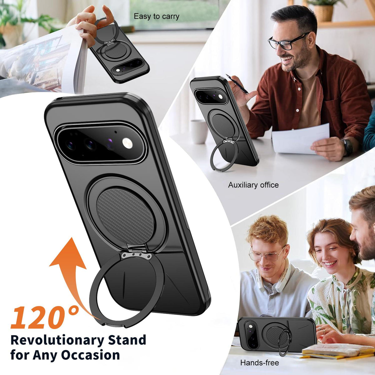 Magnetic MagSafe Ring Case with Rotating Kickstand for Google Pixel 11 Pro XL / Pixel 10 Pro XL