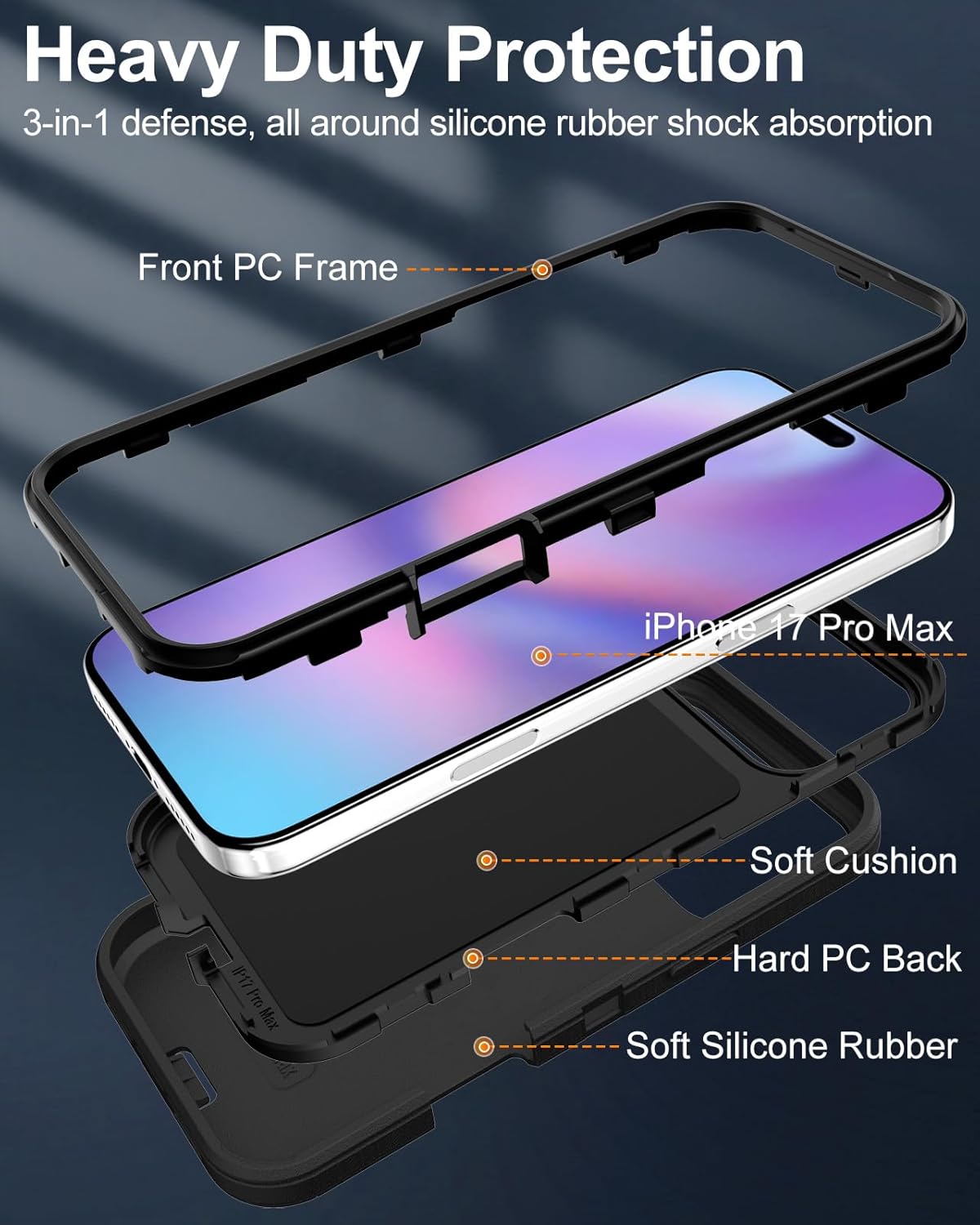 Shockproof Defender Case for iPhone 17 Pro