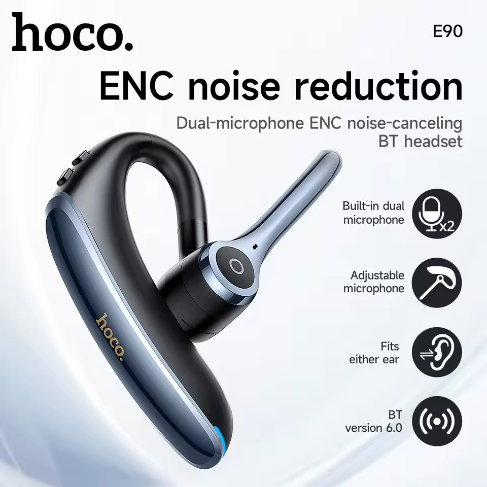 Casque Bluetooth sans fil mono-oreille, mains libres, crochet d'oreille avec micro