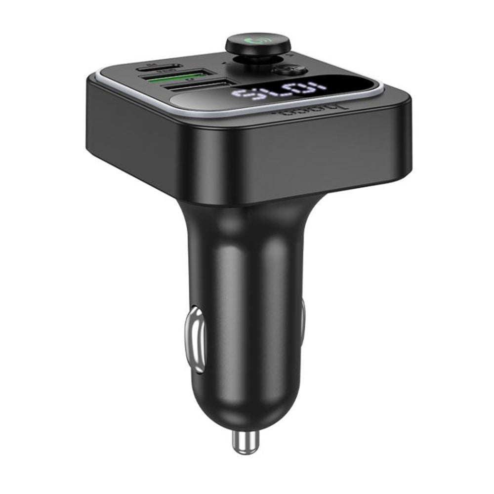 (38 W) Adaptateur de chargeur de voiture à charge rapide à trois ports USB-C et QC3.0 USB-A Transmetteur radio FM Bluetooth