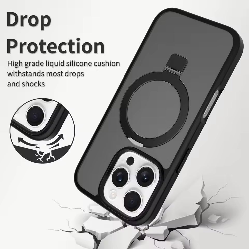 Magnetic MagSafe Case with Ring Kickstand for iPhone 15 Pro