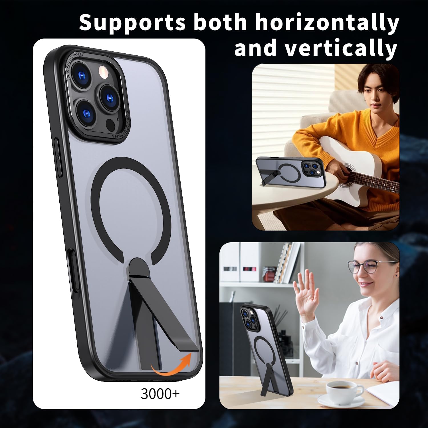 Magnetic MagSafe Case with Kickstand for iPhone 16 Pro