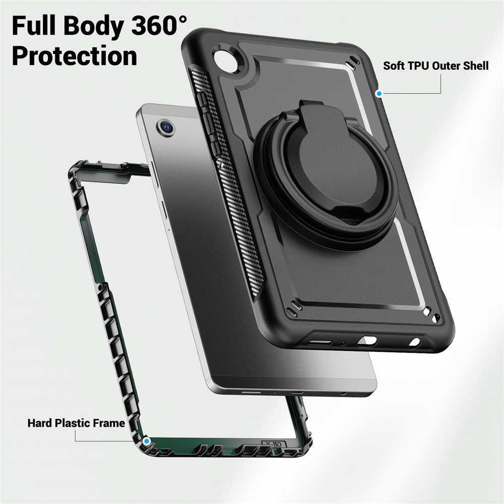 Étui de protection robuste avec anneau pour tablette Samsung Tab A11 / A9 8,7