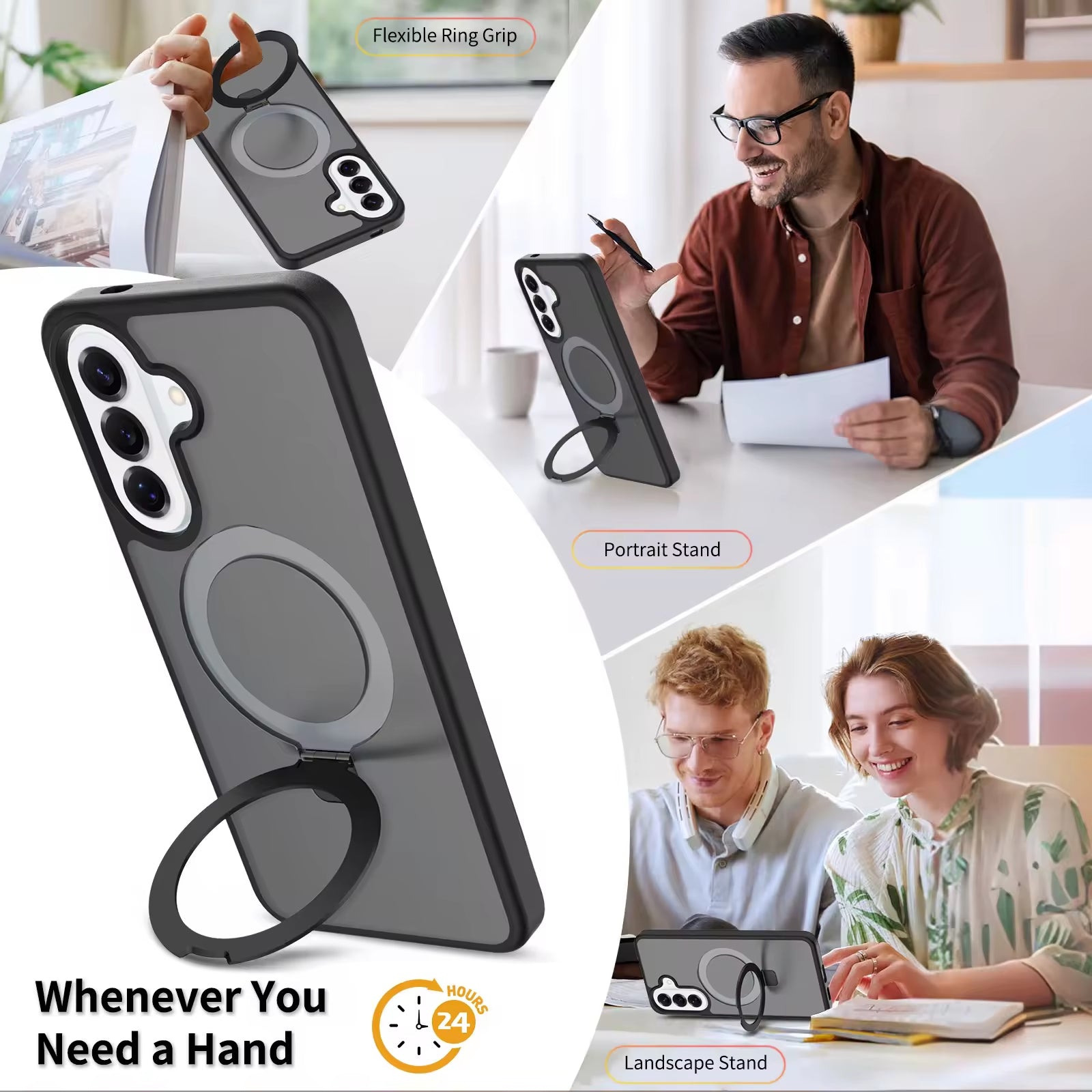 Magnetic MagSafe Case with Ring Kickstand for Samsung Galaxy A16