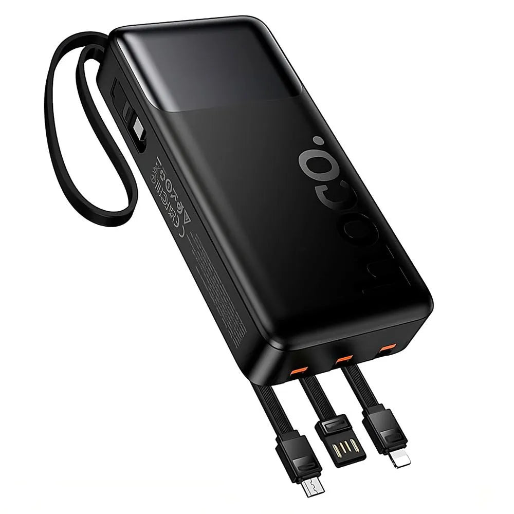 (10000mAh) External Battery Charger Portable Power Bank & UBS-C USB-A Micro USB Lightning Cables