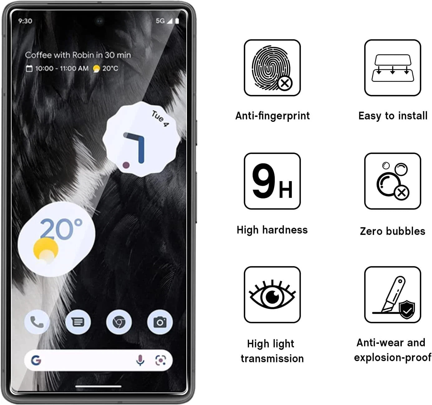(2 Pack) Tempered Glass Screen Protector for Google Pixel 10 Pro Fold