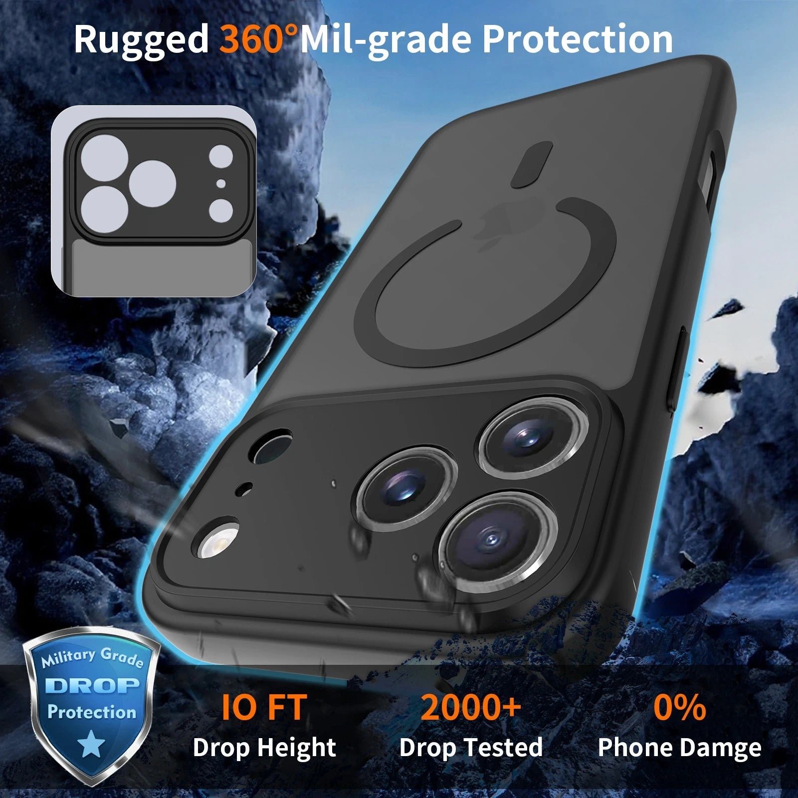 Coque hybride magnétique mate MagSafe pour iPhone 17 Pro Max