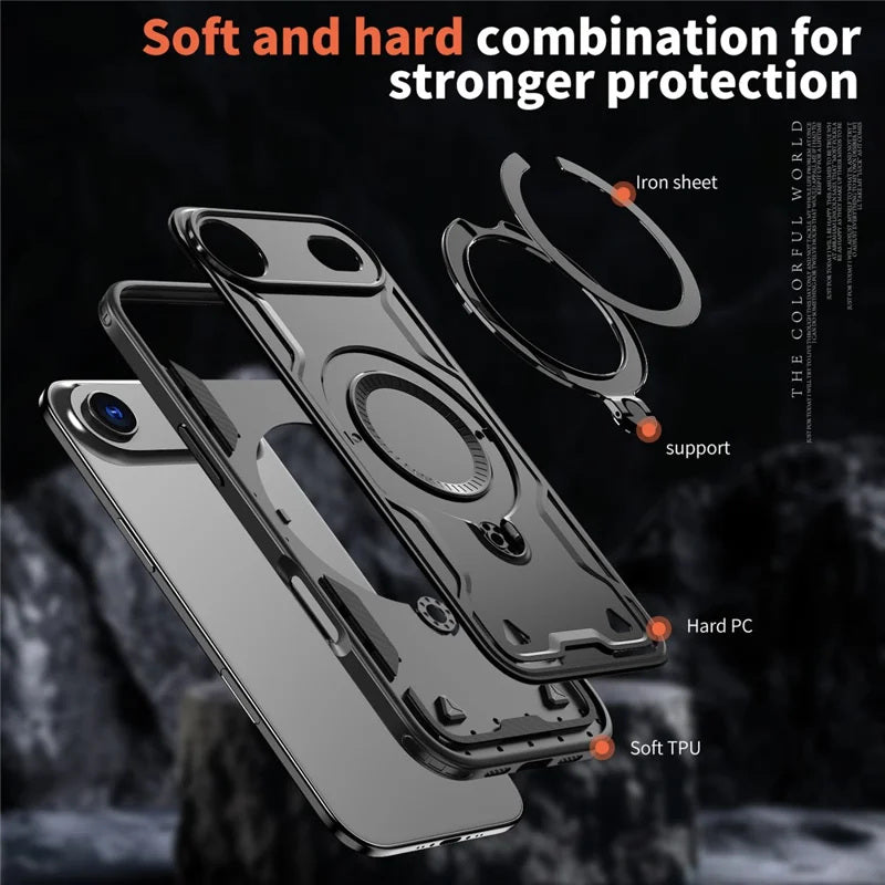 Coque antichoc avec anneau de support Magsafe pour iPhone 17 Air