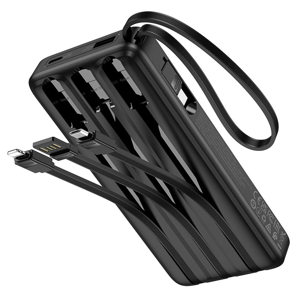 (10000mAh) External Battery Charger Portable Power Bank & UBS-C USB-A Micro USB Lightning Cables