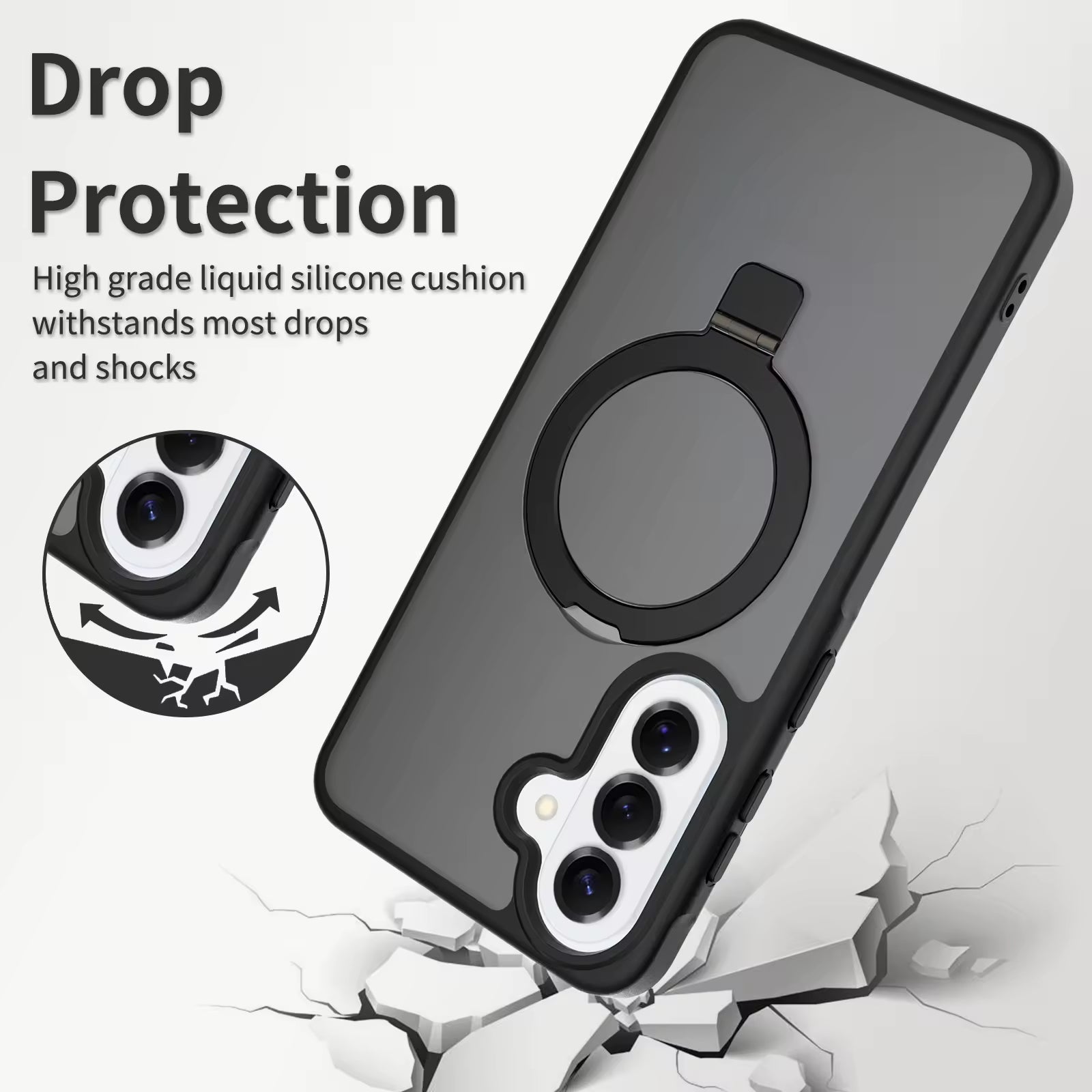 Magnetic MagSafe Case with Ring Kickstand for Samsung Galaxy A16
