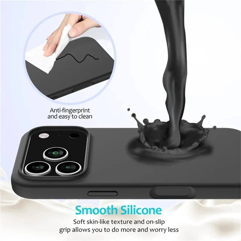 Coque en silicone liquide pour iPhone 17 Pro Max