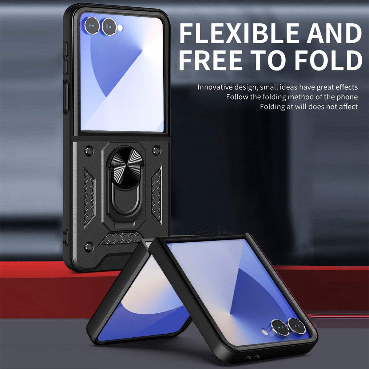 Coque hybride à anneau pour Samsung Galaxy Z Flip 7