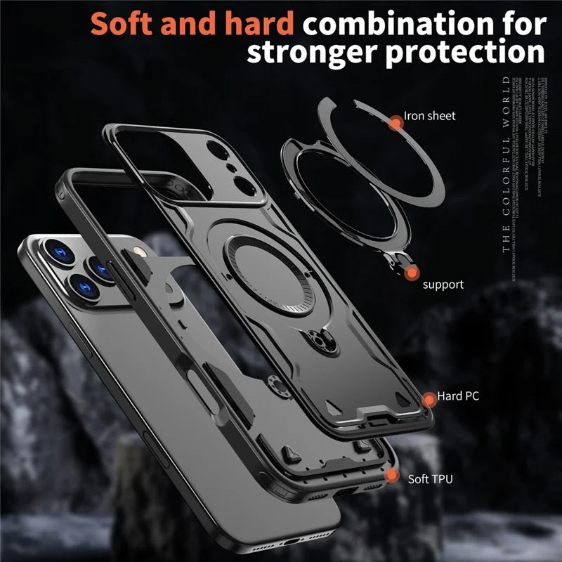 Coque antichoc avec anneau de support Magsafe pour iPhone 17 Pro Max