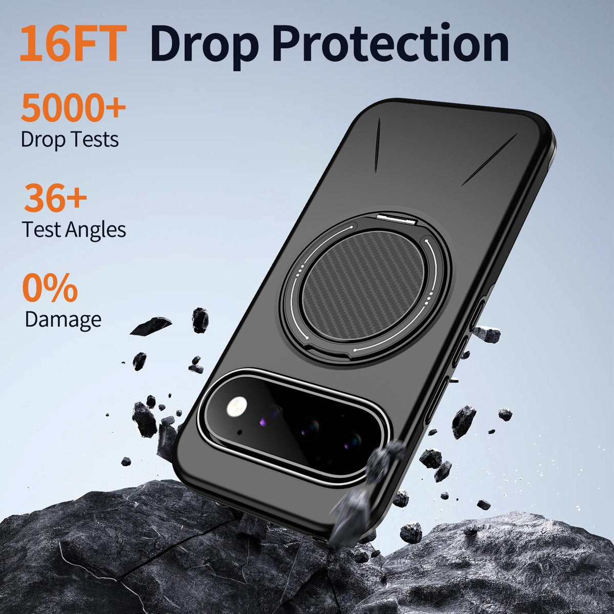 Magnetic MagSafe Ring Case with Rotating Kickstand for Google Pixel 11 Pro XL / Pixel 10 Pro XL