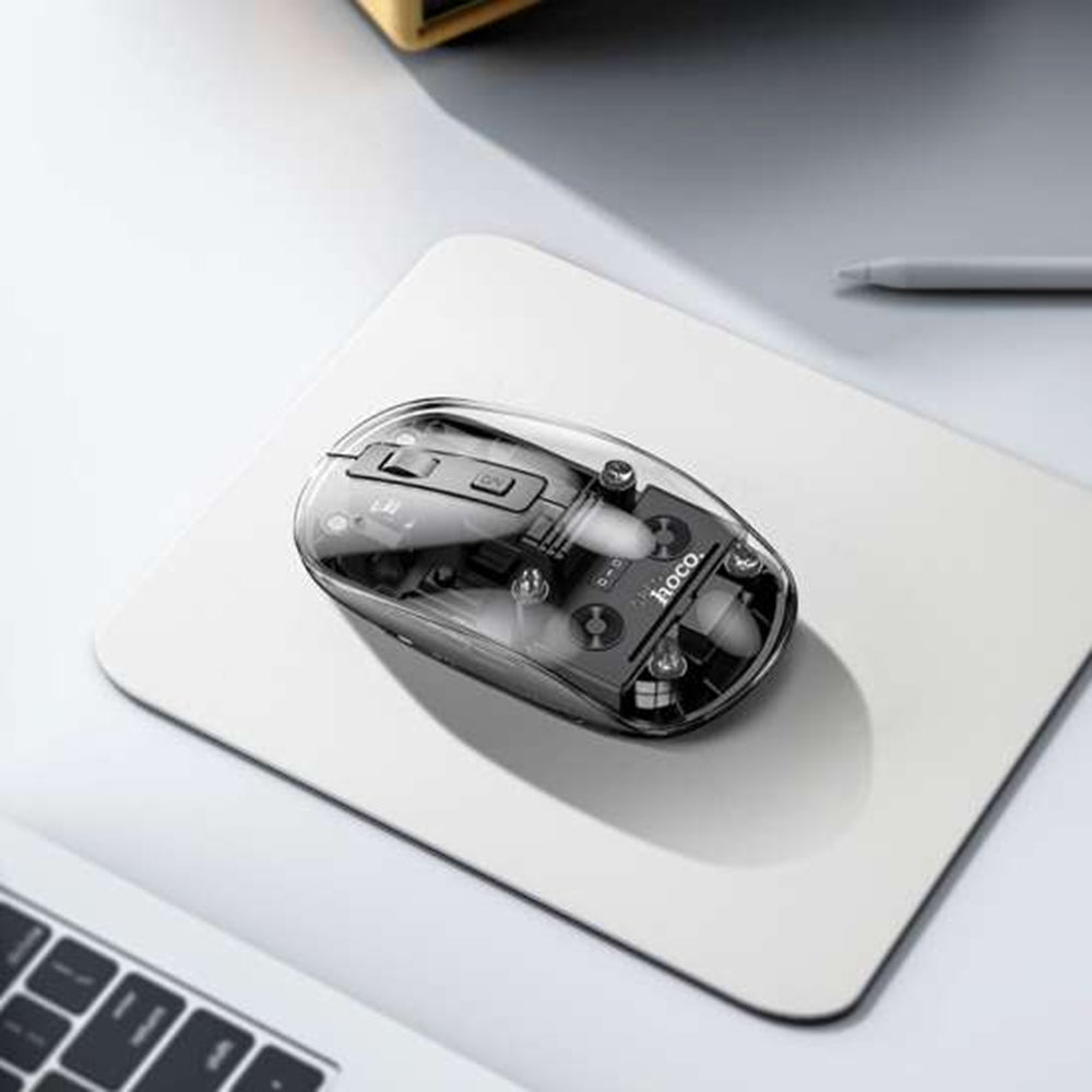Transparent Dual Mode Silent Bluetooth Wireless Mouse