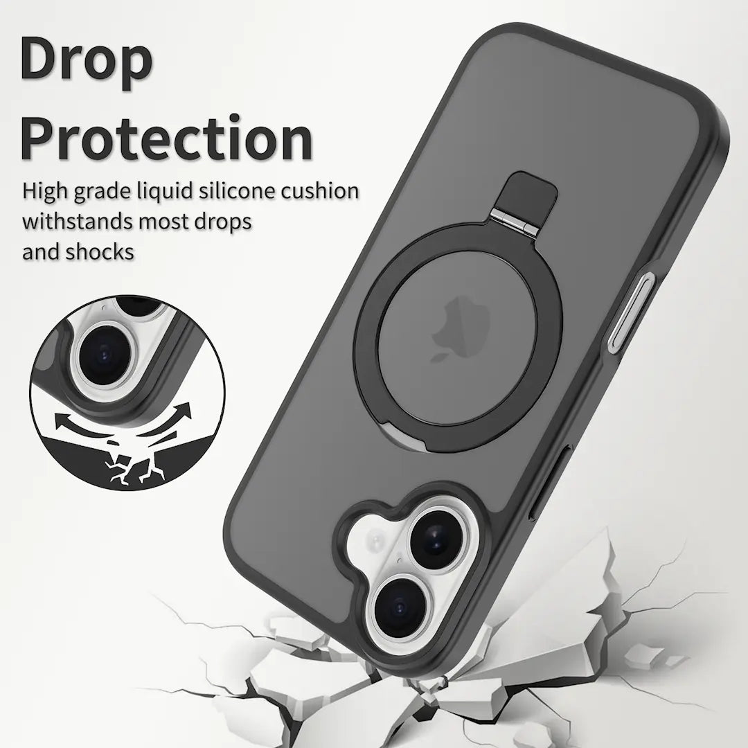 Magnetic MagSafe Case with Ring Kickstand for iPhone 16