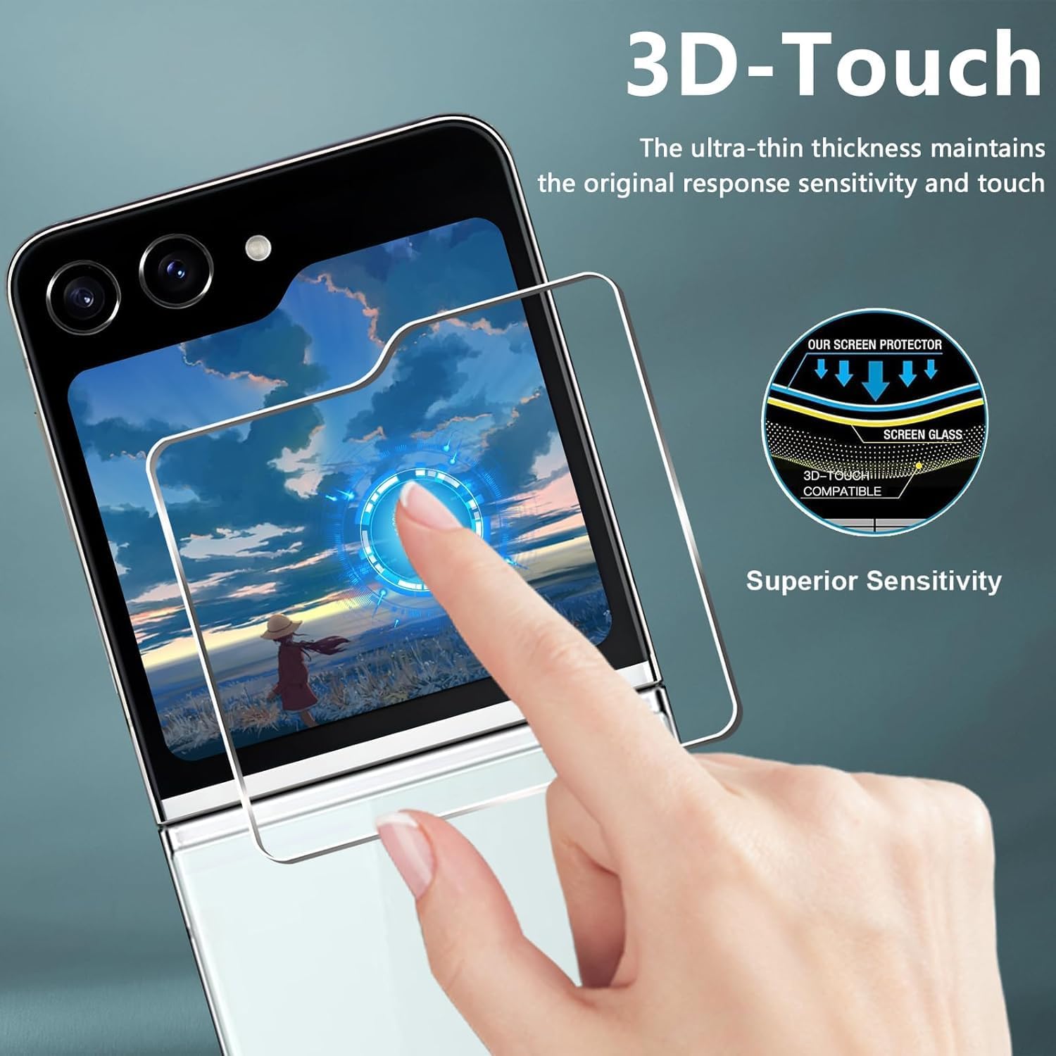 Lot de 2 protections d'écran en verre trempé pour Samsung Galaxy Z Flip 7