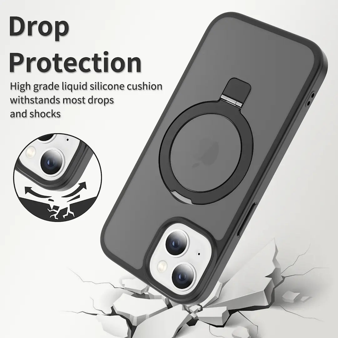 Magnetic MagSafe Case with Ring Kickstand for iPhone 13 / 14 / 15