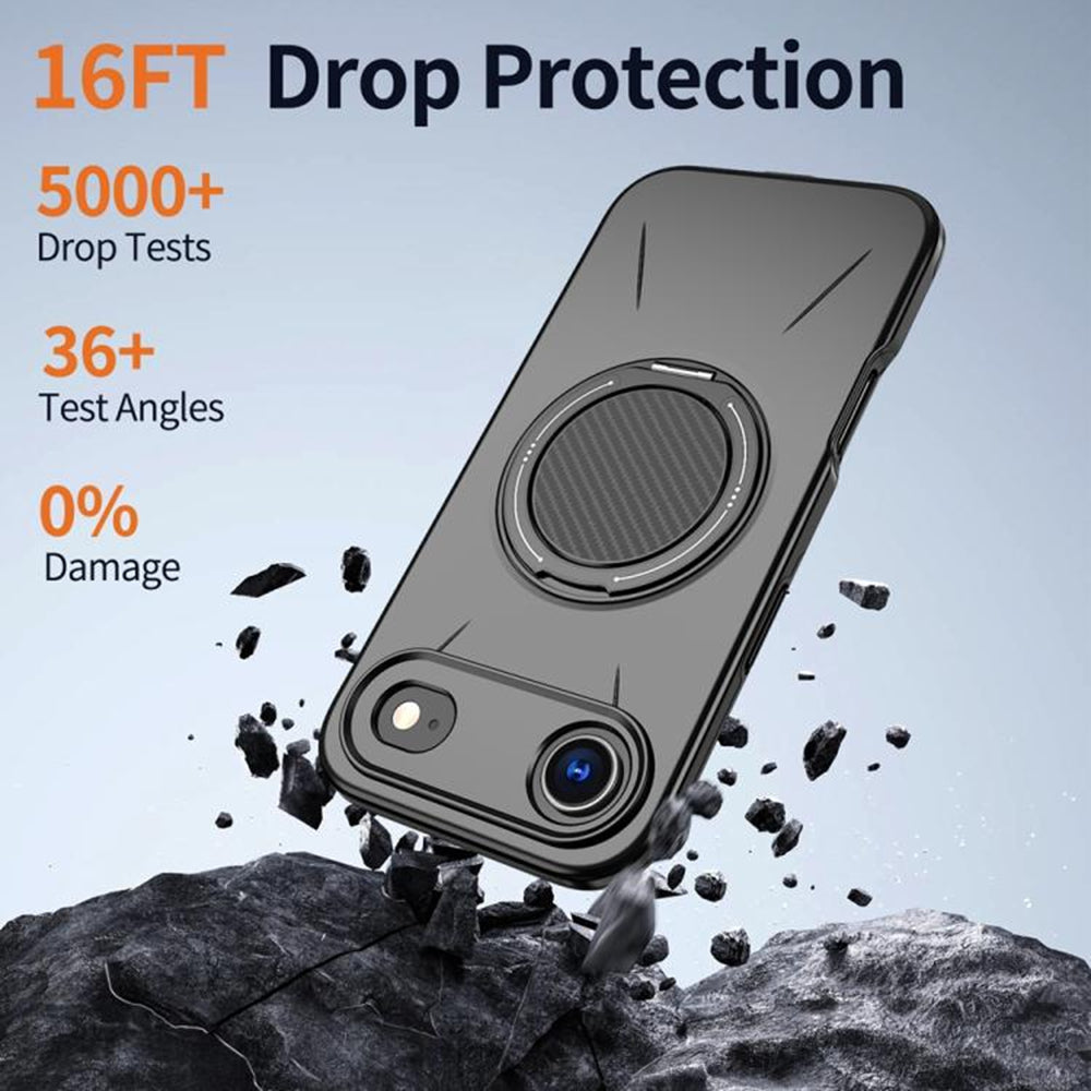 Magnetic MagSafe Ring Case with Rotating Kickstand for iPhone 17 Air