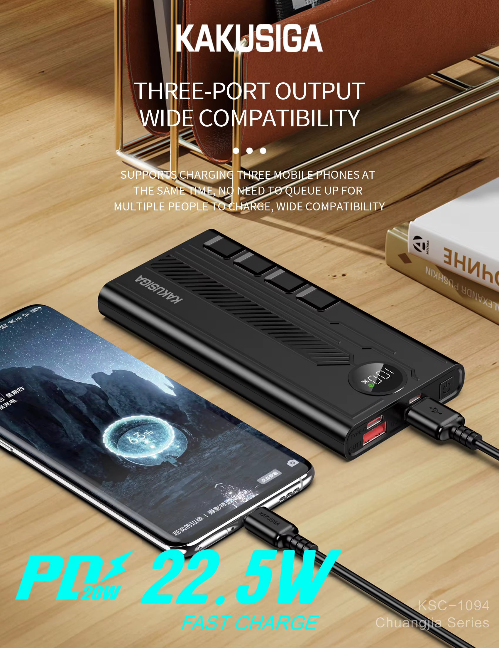 (10 000 mAh) Chargeur de batterie externe micro USB USB-C Banque d'alimentation portable
