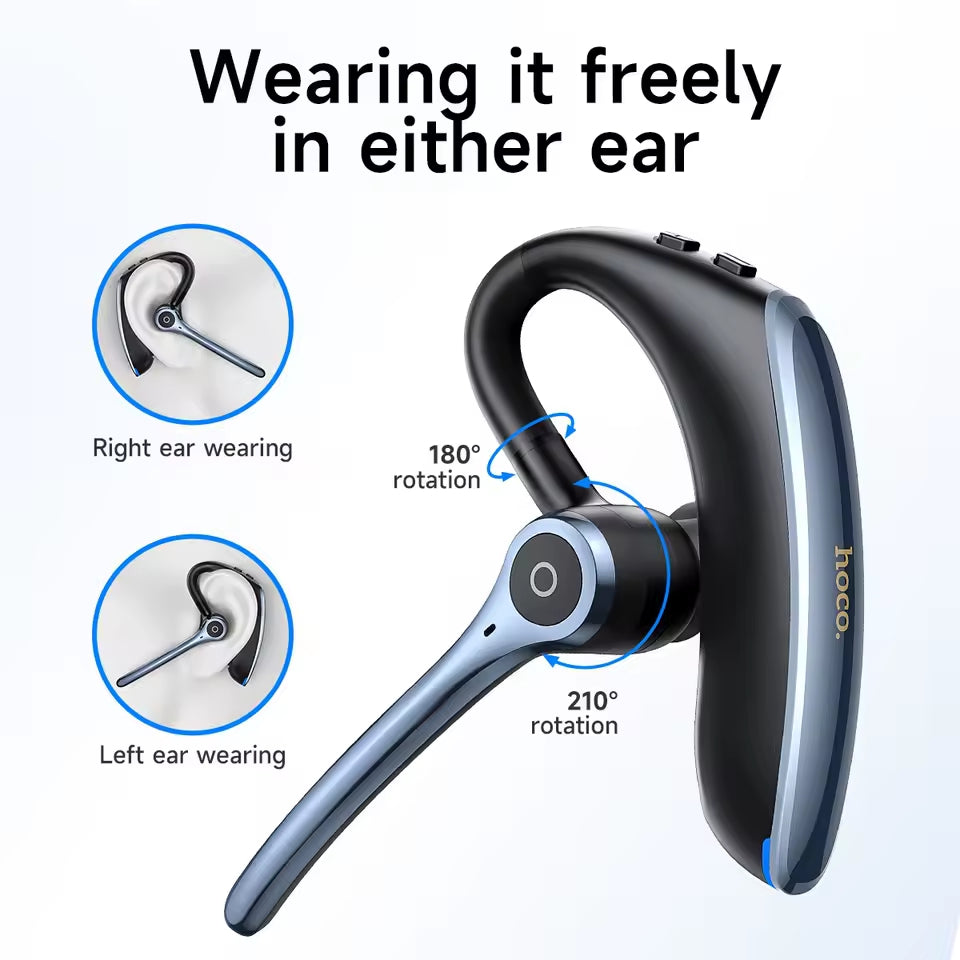 Casque Bluetooth sans fil mono-oreille, mains libres, crochet d'oreille avec micro
