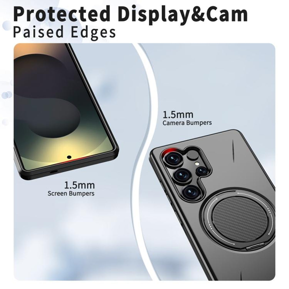 Magnetic MagSafe Ring Case with Rotating Kickstand for Samsung Galaxy S25 Ultra