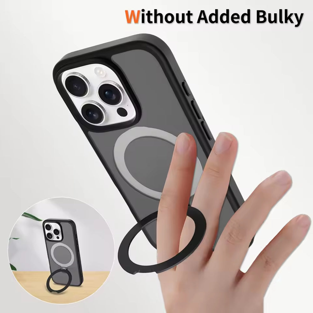 Magnetic MagSafe Case with Ring Kickstand for iPhone 15 Pro