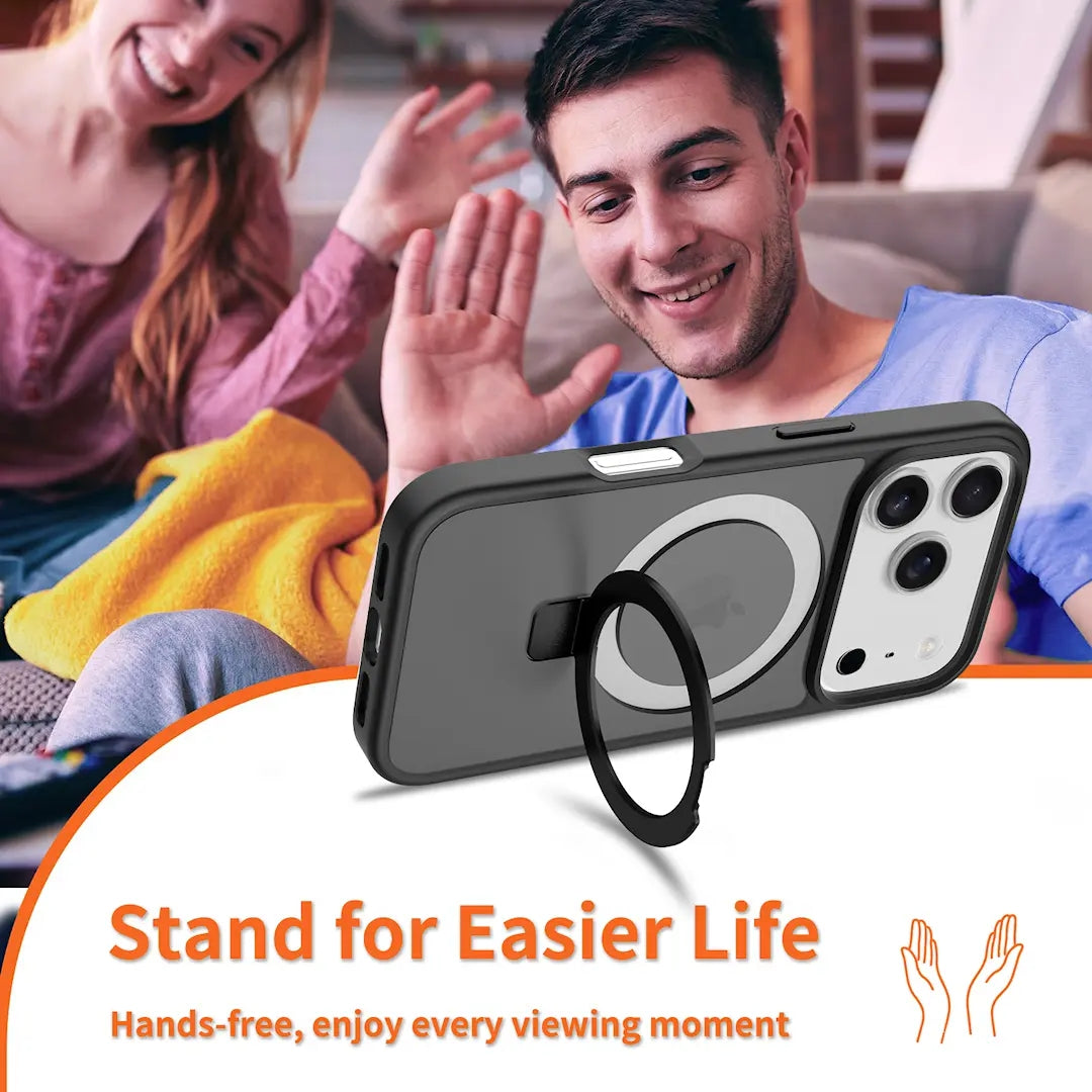 Magnetic MagSafe Case with Ring Kickstand for iPhone 17 Pro