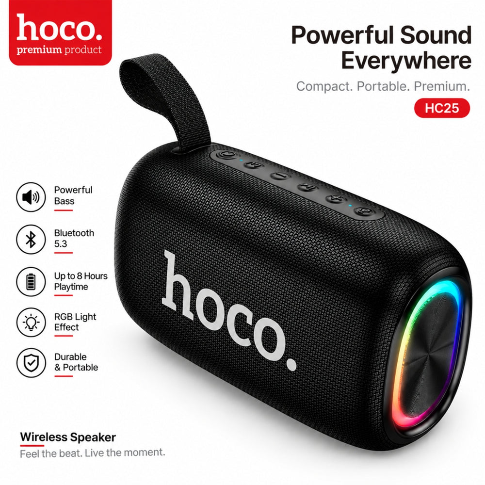 Haut-parleur stéréo Bluetooth sans fil portable avec lumière ambiante