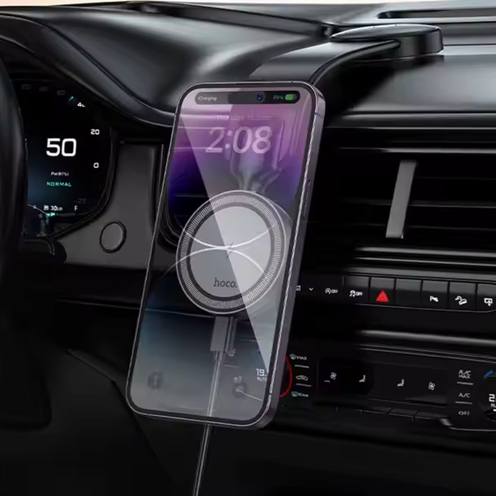 (15W) Magnetic MagSafe Fast Charging Wireless Charger Dashboard Mount Car Cell Phone Holder