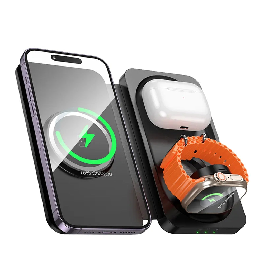 Chargeur magnétique sans fil 3 en 1 pliable