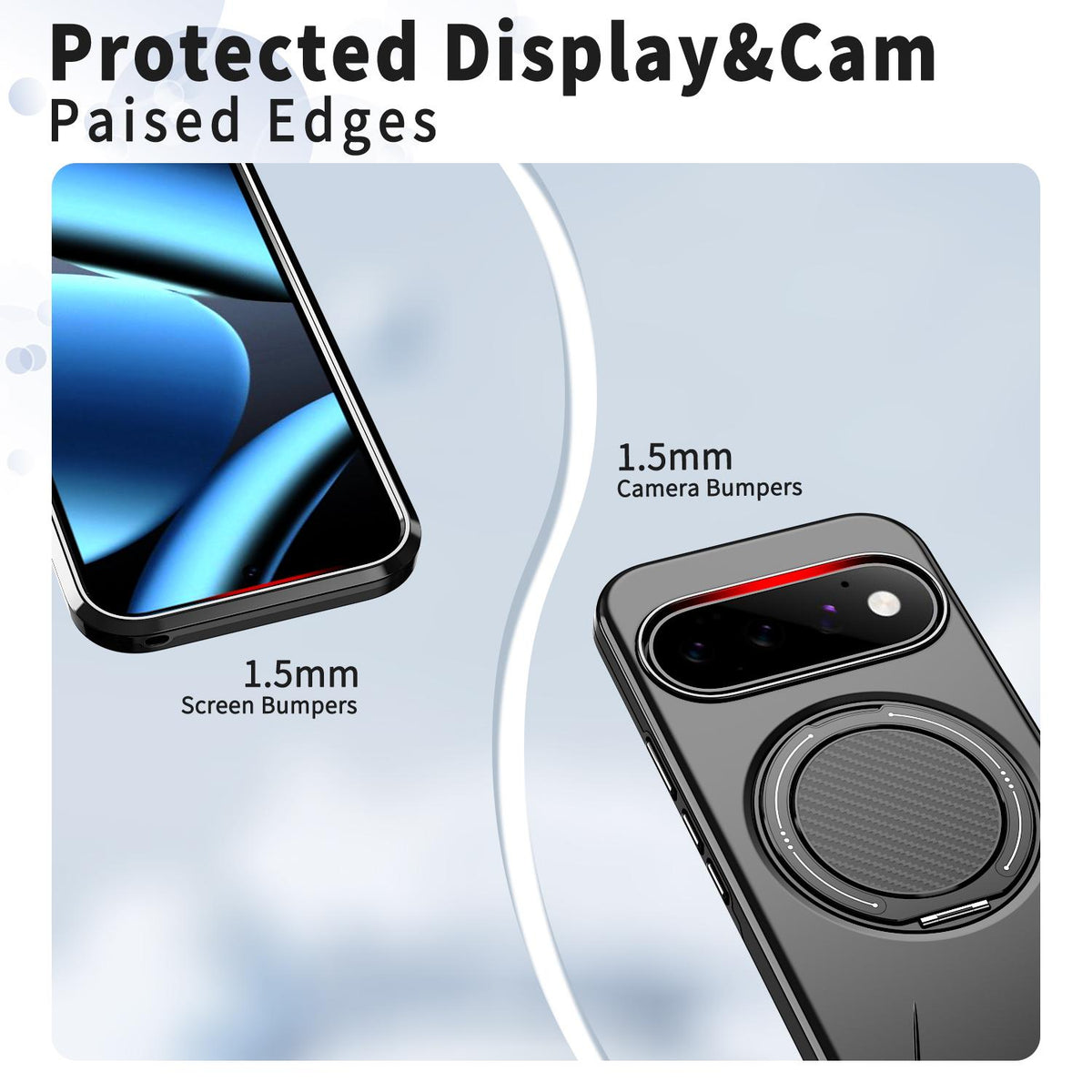 Magnetic MagSafe Ring Case with Rotating Kickstand for Google Pixel 11 Pro XL / Pixel 10 Pro XL