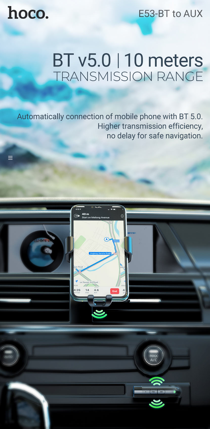 3.5mm AUX Audio Jack In Car Wireless Bluetooth Receiver Adapter