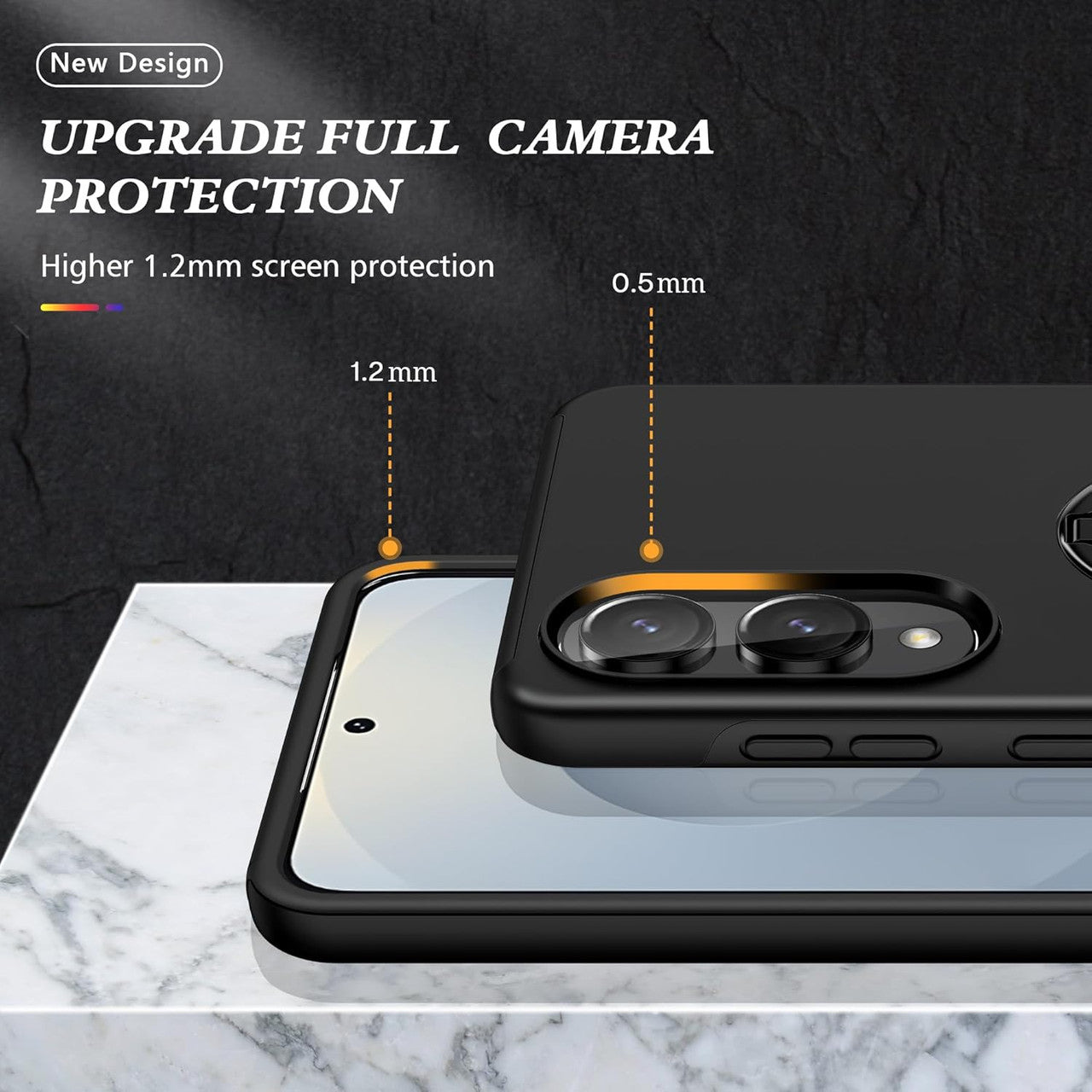 Hybrid Magnetic Invisible Ring Case for Samsung Galaxy S25 Edge