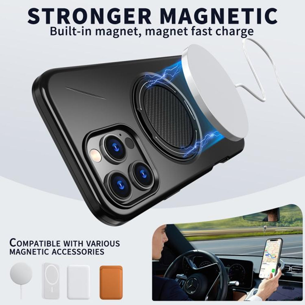 Magnetic MagSafe Ring Case with Rotating Kickstand for iPhone 11 / XR