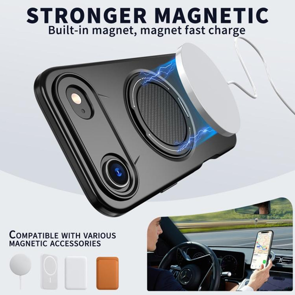 Magnetic MagSafe Ring Case with Rotating Kickstand for iPhone 17 Air