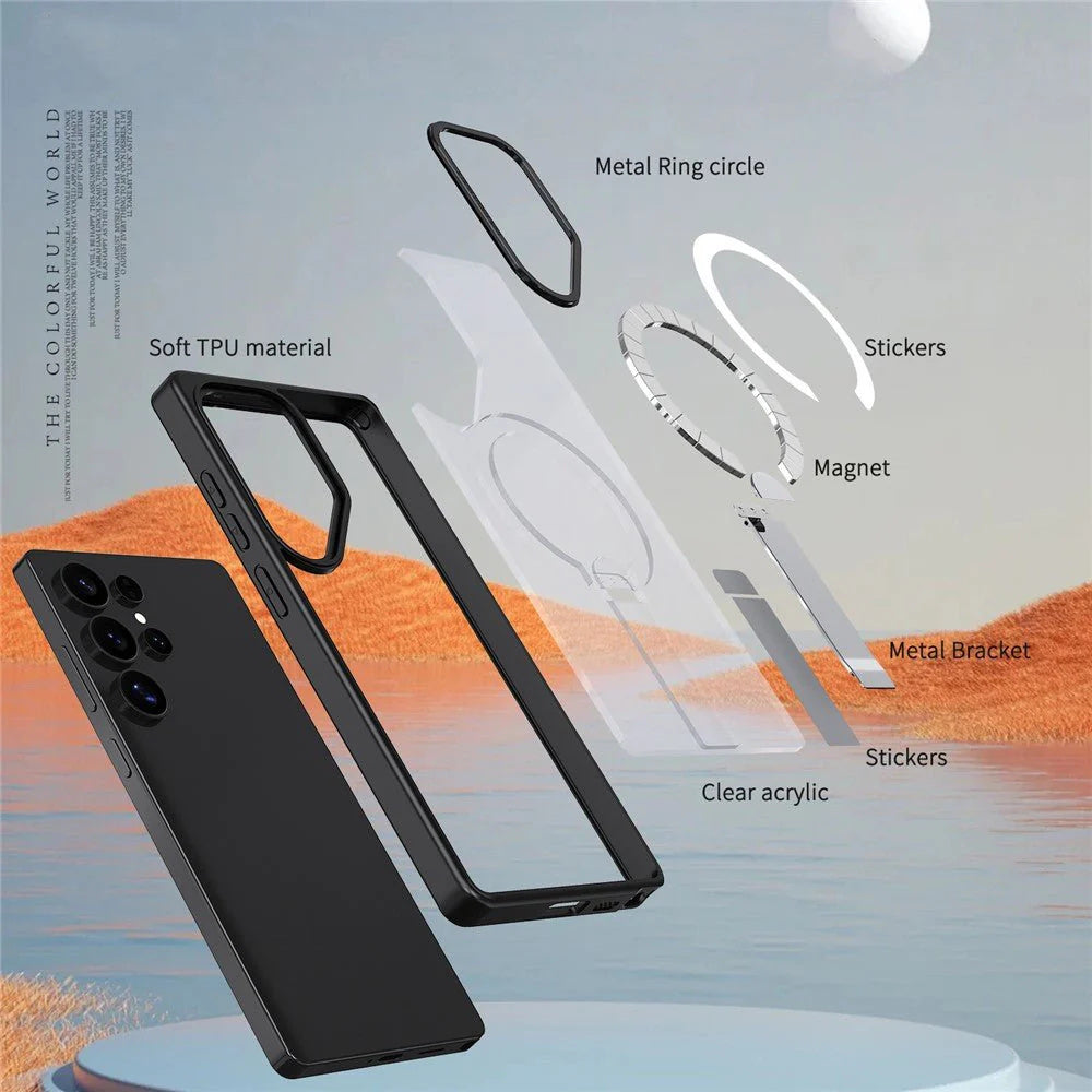 Magnetic MagSafe Case with Kickstand for Samsung Galaxy S25 Ultra