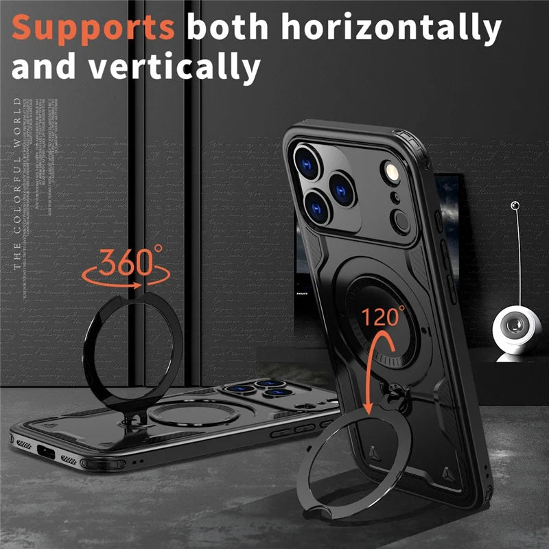 Coque antichoc avec anneau de support Magsafe pour iPhone 17 Pro Max