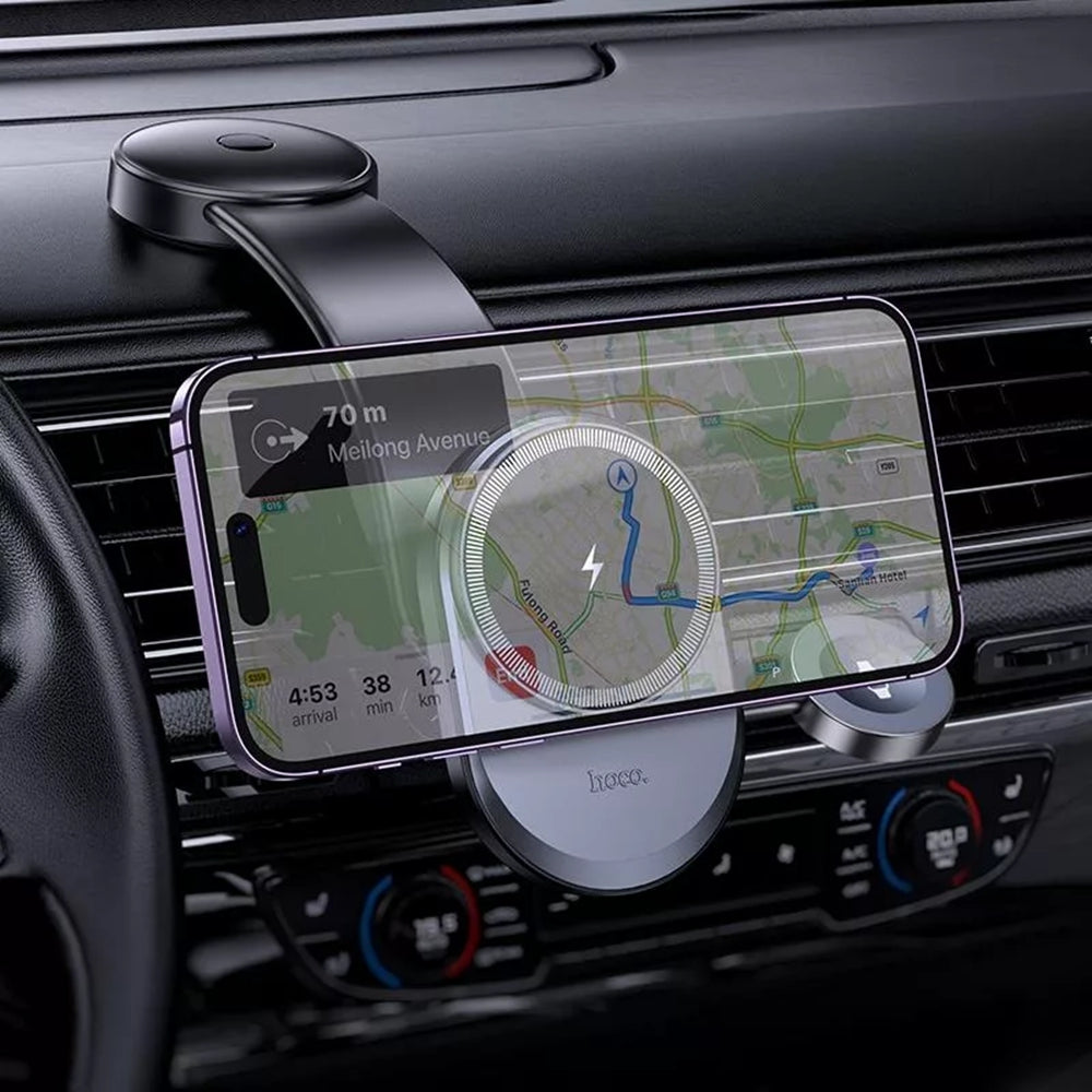 2 in 1 Magnetic MagSafe Fast Charging Wireless Charger Dashboard Mount Car Cell Phone Holder for iPhone Apple Watch