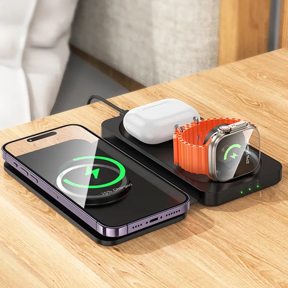 Chargeur magnétique sans fil 3 en 1 pliable