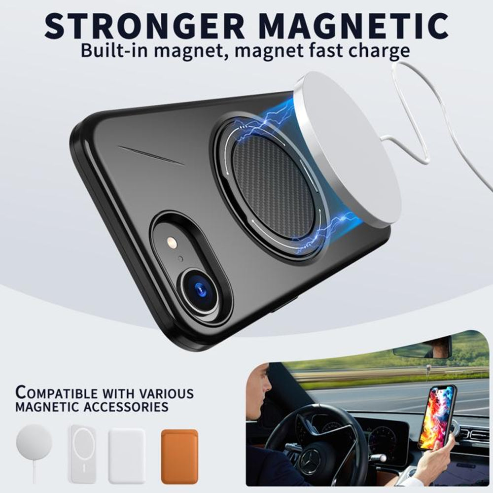 Magnetic MagSafe Ring Case with Rotating Kickstand for iPhone 17e / 16e