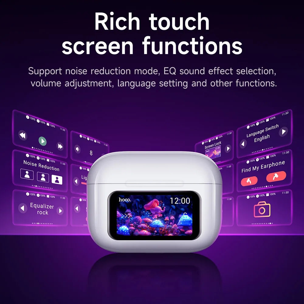 TWS True Wireless Stereo Bluetooth Earphones In-Ear Earbuds with Noise Reduction & HD Display